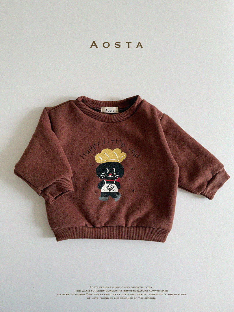 Cooking Bear Sweatshirt-Brown