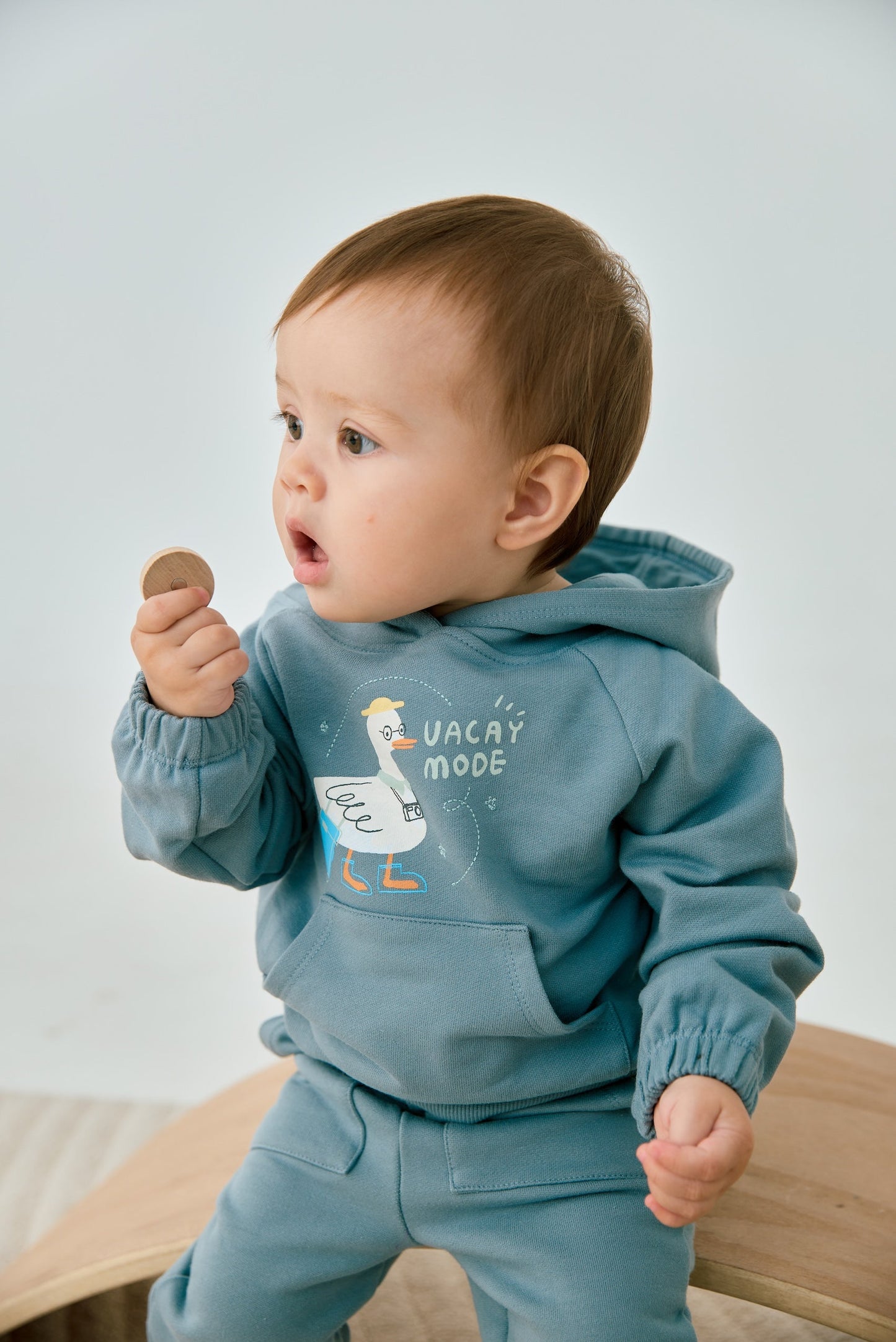 Toddler Organic French Terry Hooded Sweatshirt-Travel duck