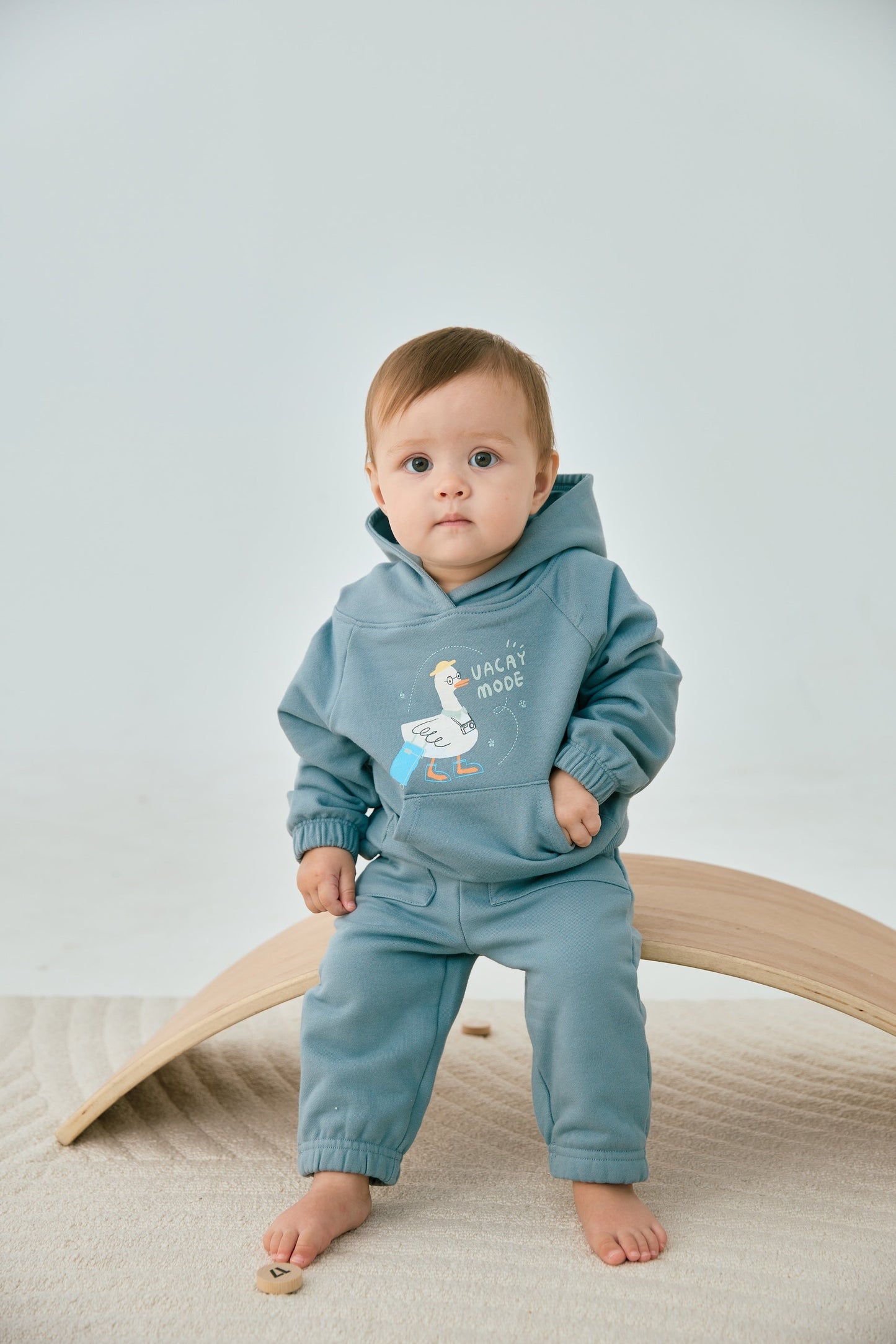 Toddler Organic French Terry Hooded Sweatshirt-Travel duck