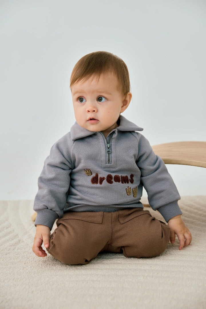 Organic Toddler Fleece Sweatpant-Mocha