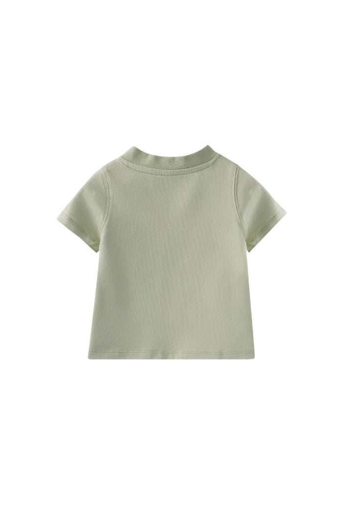 Baby Organic Cotton T-shirt-Grey Green