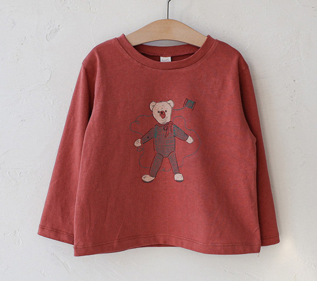 Bear LS T-shirt-Red