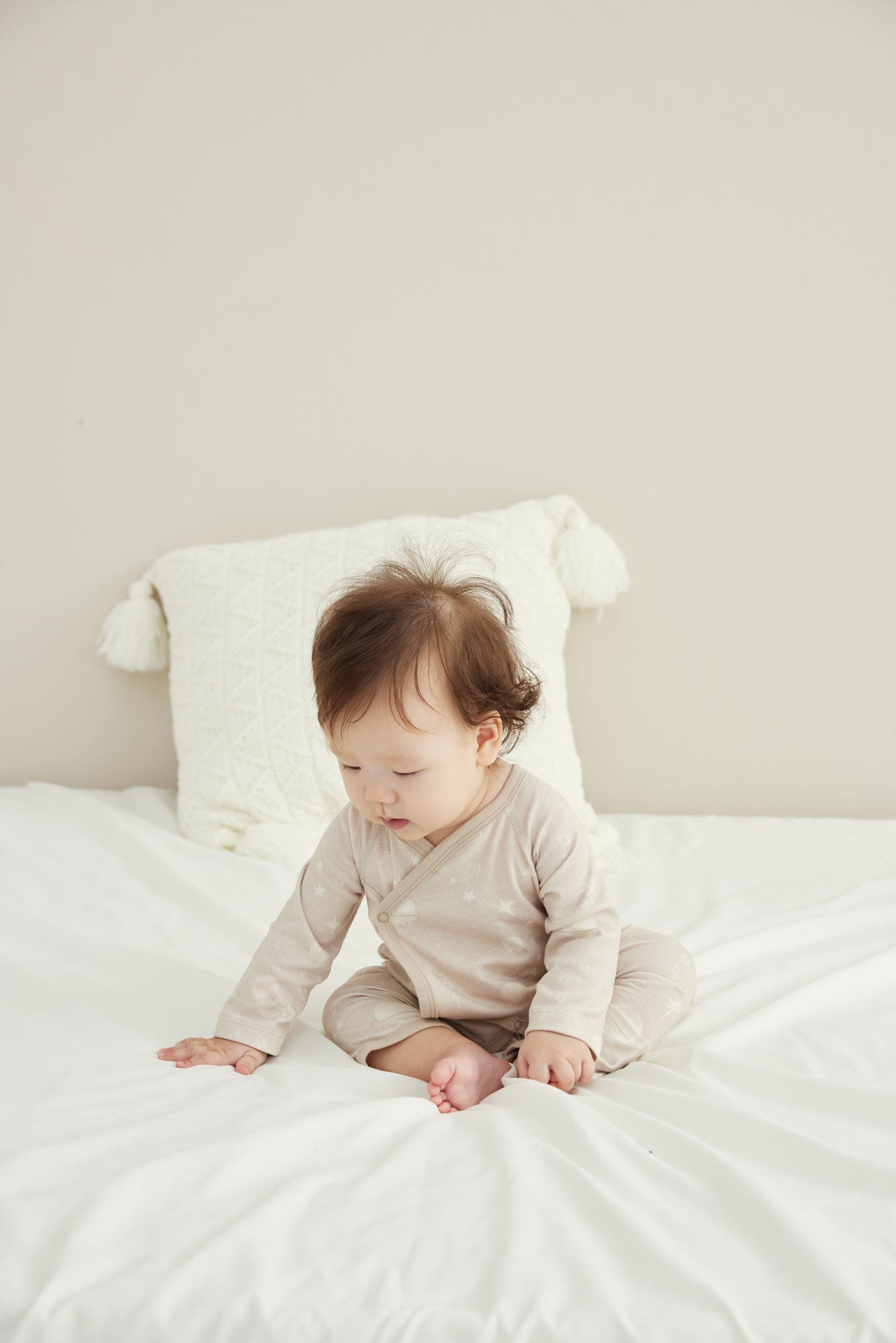 Baby Organic Kimono Sleeper-Stary