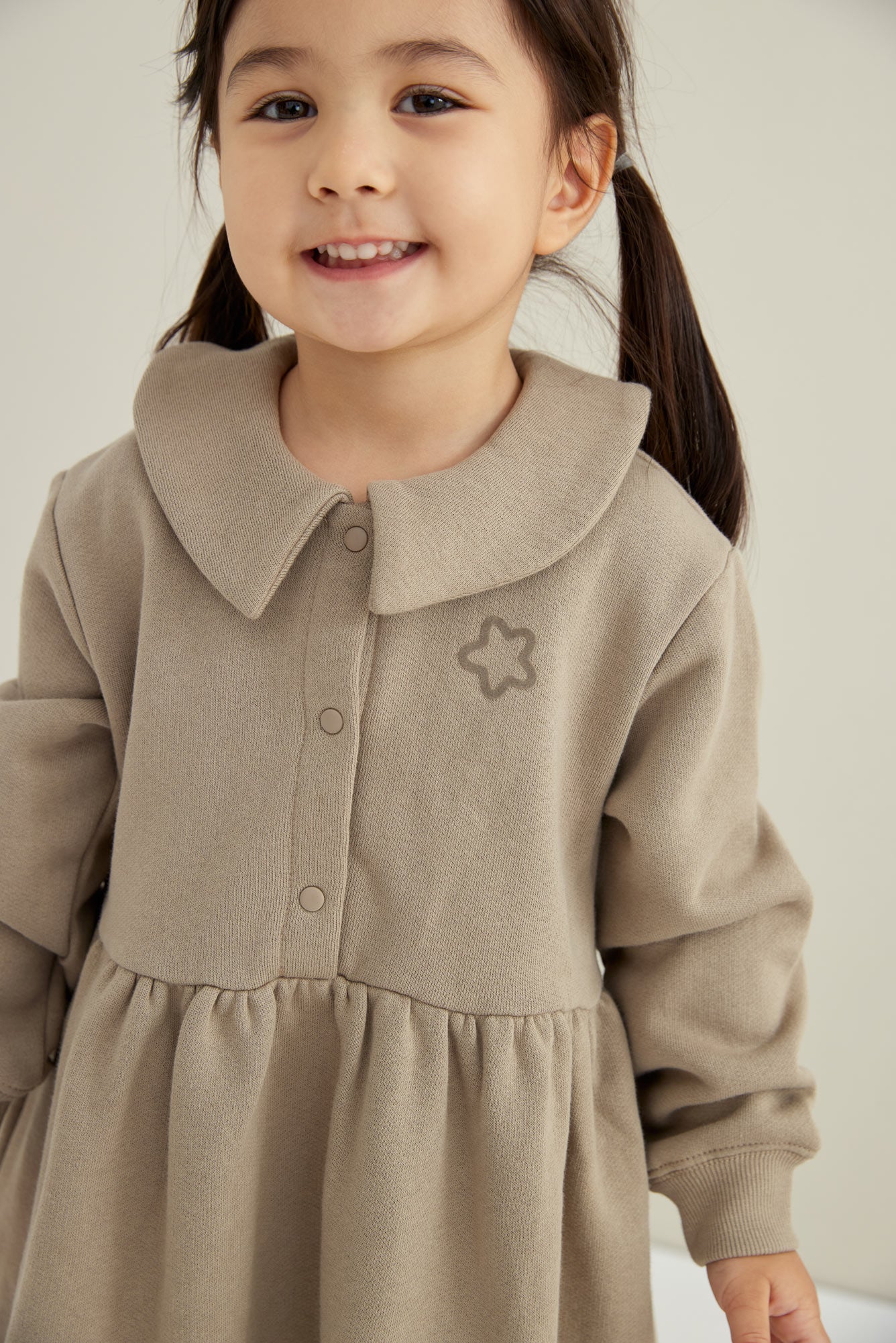 Toddler Fleece Collar Sweatshirt Dress-Winter twig