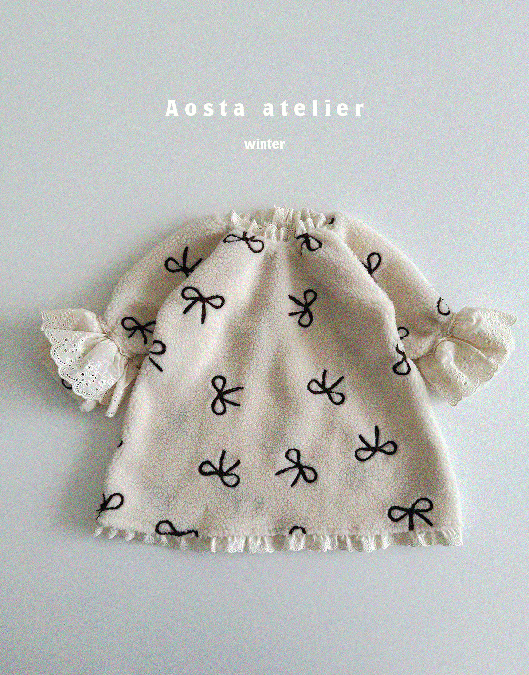 Winter Little Ribbon Sweatshirt Dress