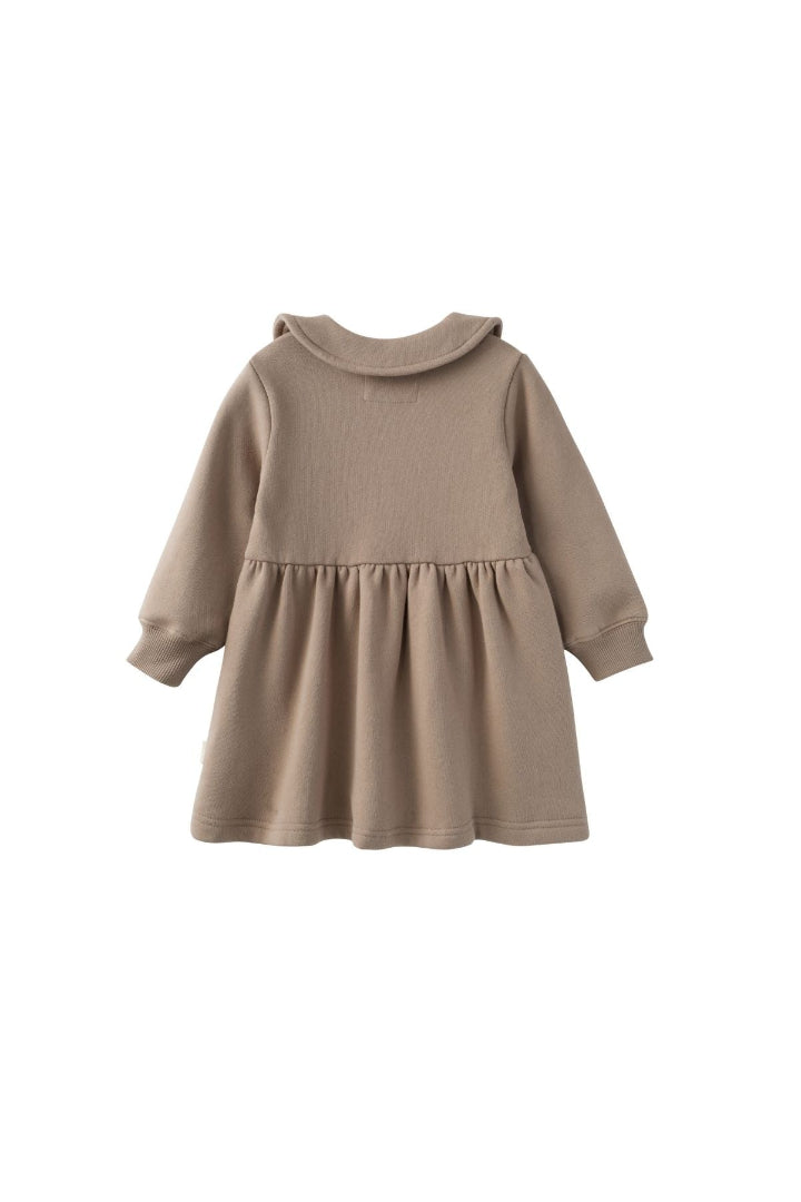 Toddler Fleece Collar Sweatshirt Dress-Winter twig