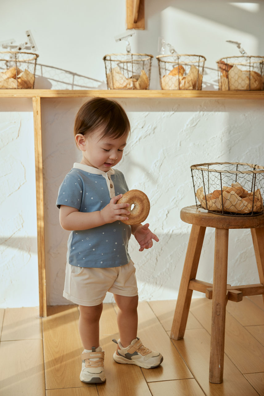 Baby Organic Cotton T-shirt-Blue Starry
