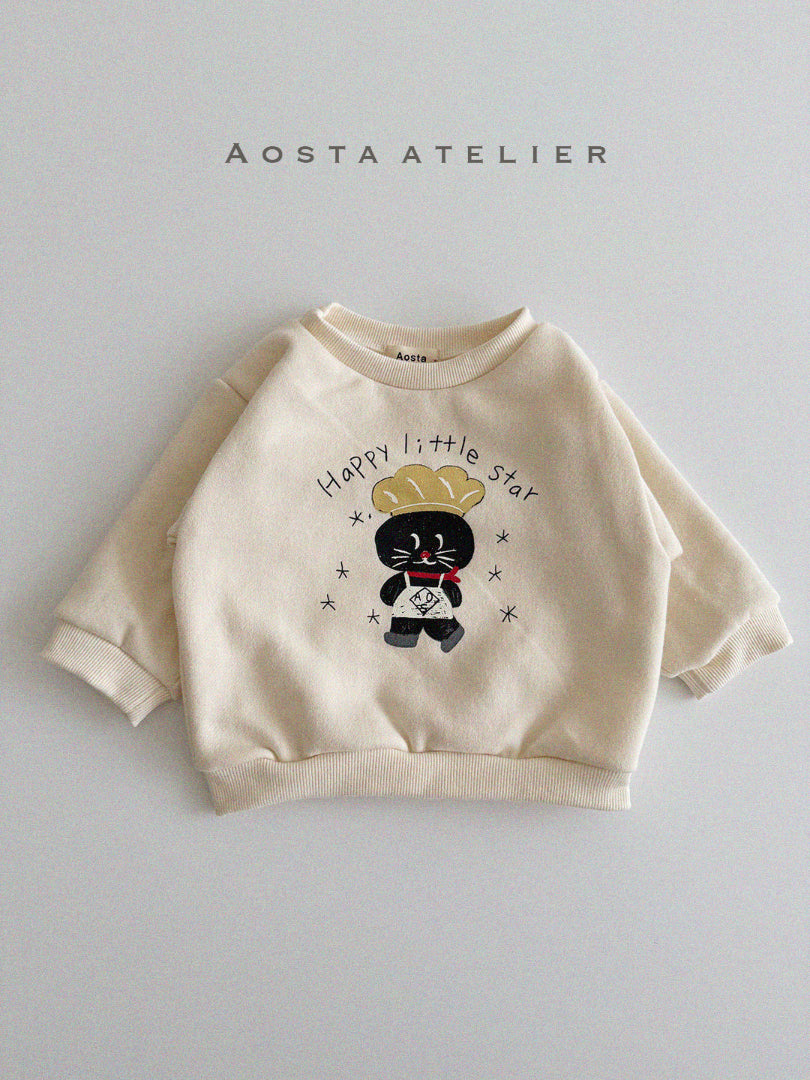 Cooking Bear Sweatshirt-Beige
