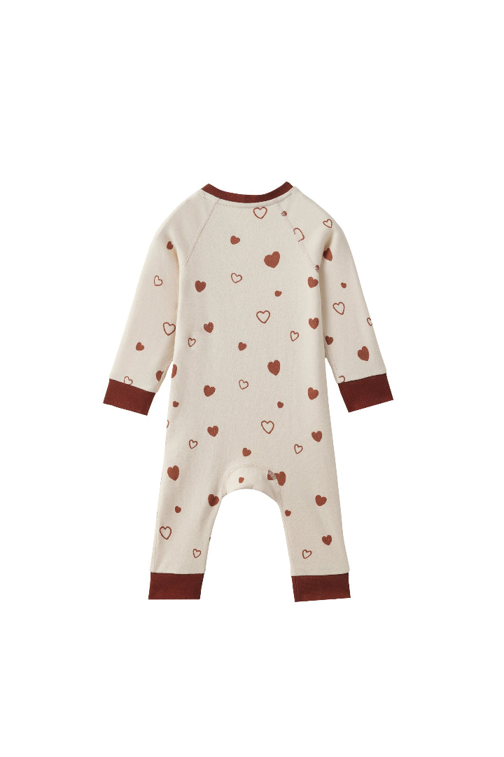 Baby Organic Kimono Sleeper-Hearts