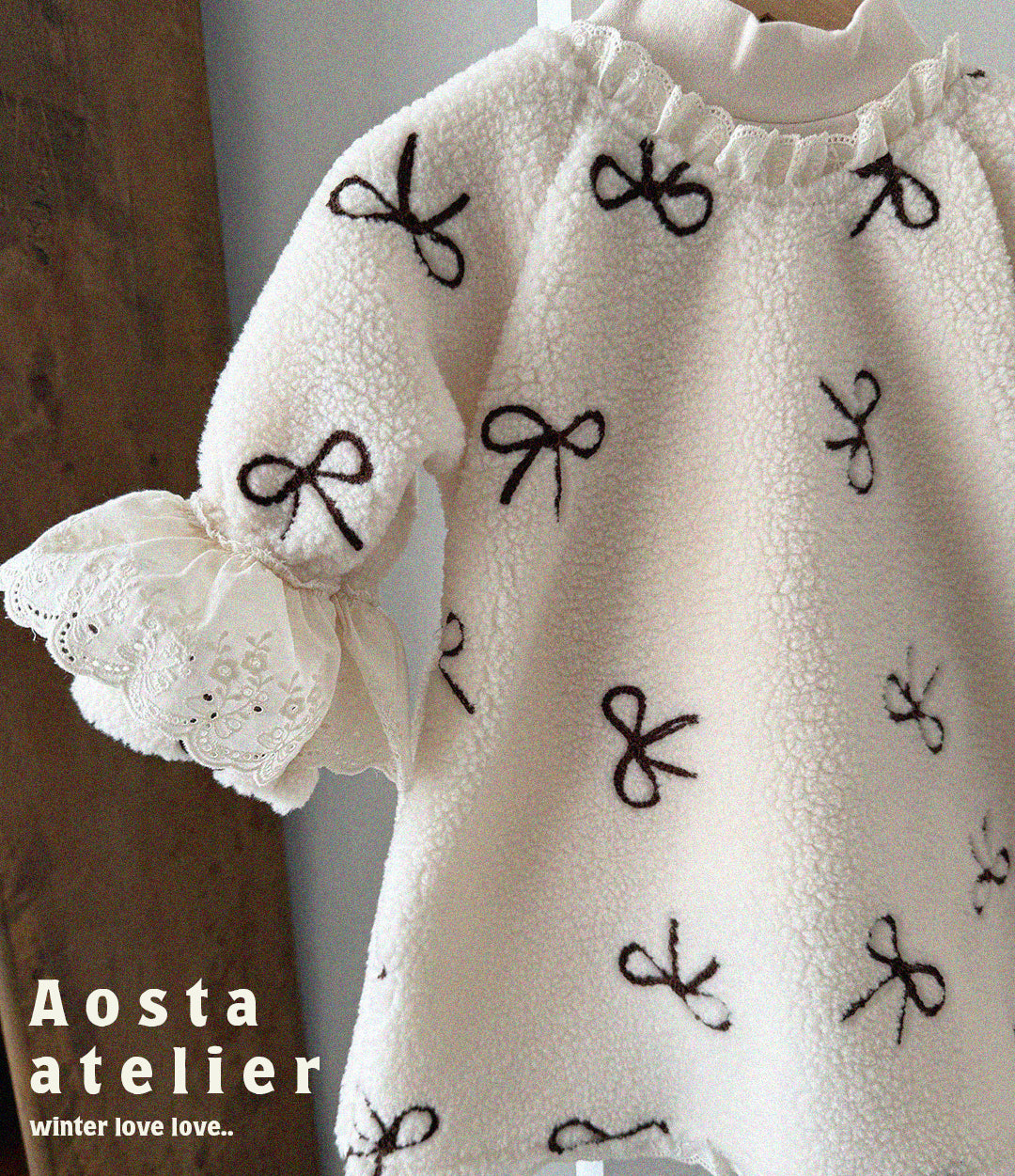 Winter Little Ribbon Sweatshirt Dress