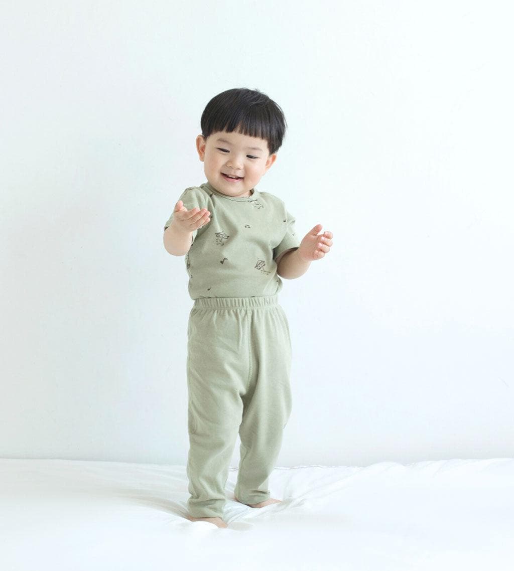 Organic Cotton Legging-Grey Green