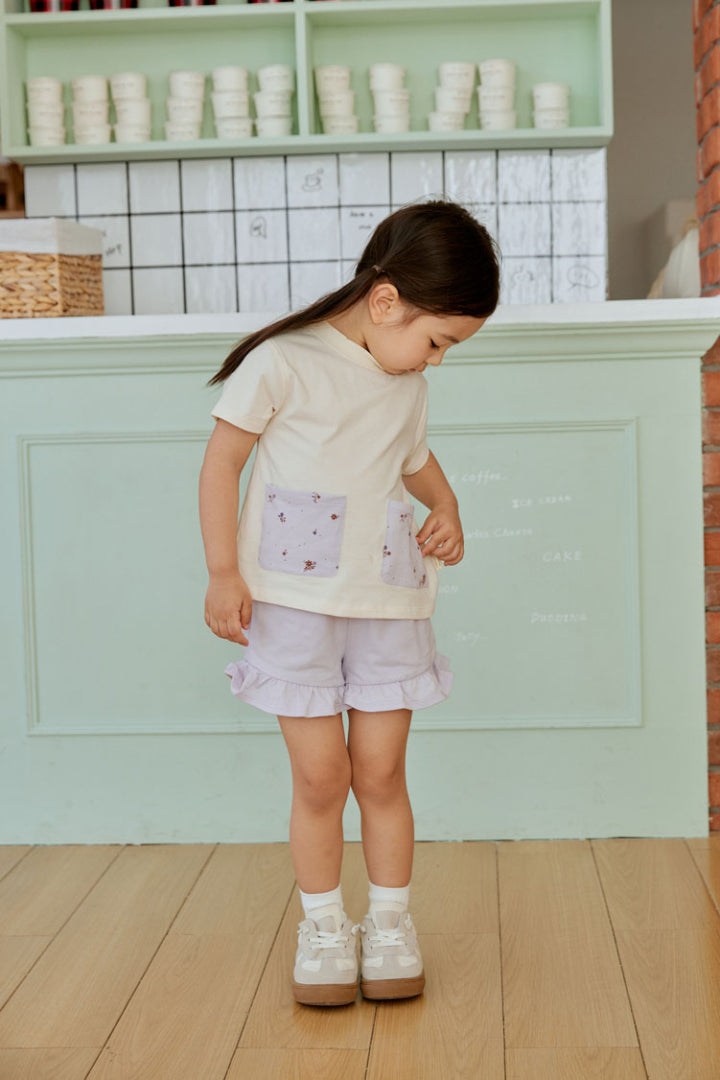 Organic Ruffle Shorts-Violet