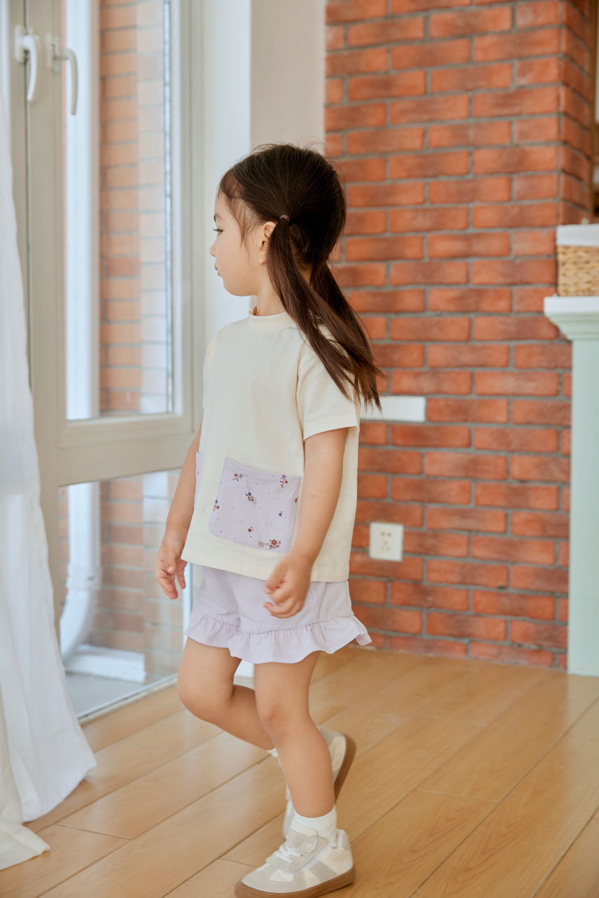 Organic Ruffle Shorts-Violet
